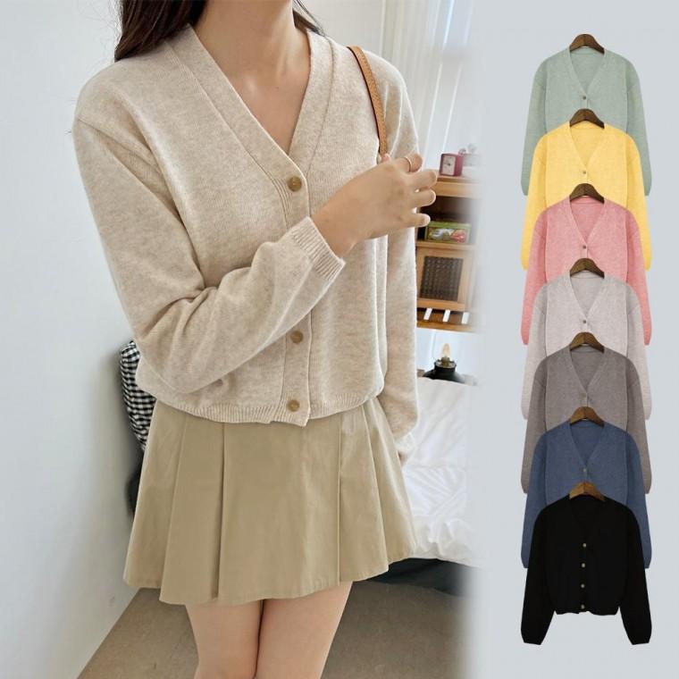 하퍼 루즈핏 캐시 가디건 SD220816 민소매 여성 하프 루즈핏 v넥 박디건 가오리 박시 앙고라 가디건 가 패