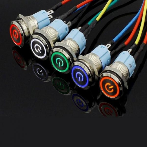 전원버튼 3V 5V 12V 24V 220V LED 푸시 스위치 차량