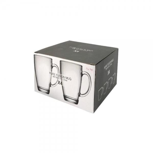 손잡이 투명 머그컵 375ml 4p 가정용컵 머그잔 커피컵