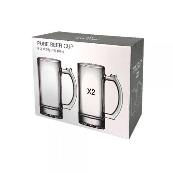 맥주 아이스커피 글라스 컵 대 480ml 2p 유리컵 물컵