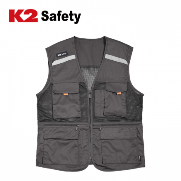 K2 세이프티 작업복 베스트 21VE-612R (Gray)