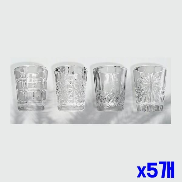 4가지 디자인 유리 소주잔 4p x5개 술상 사케잔 술잔