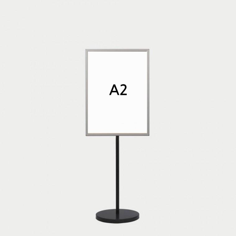 개폐식 사인스탠드 A2 은색 원형받침 가로세로겸용