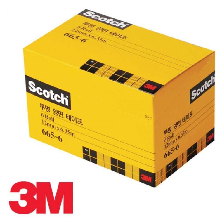 3M 스카치 투명 양면 테이프 리필 6개입 665R-12