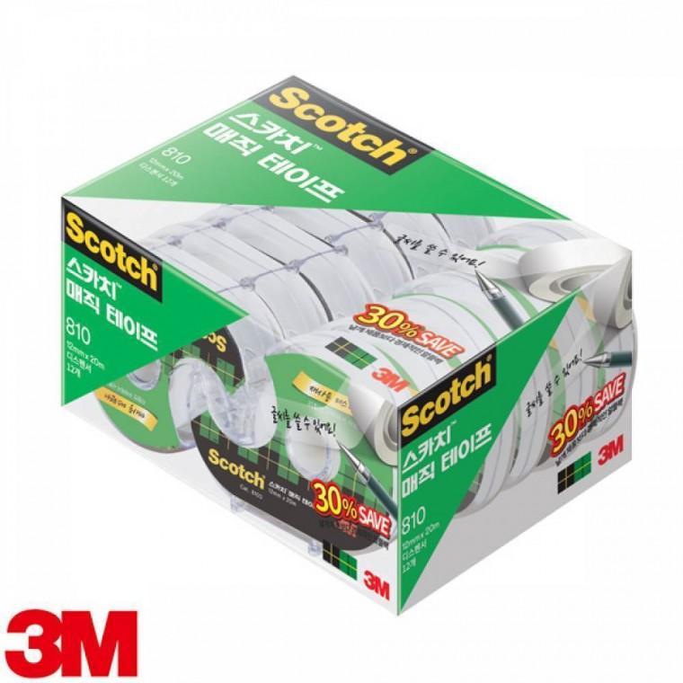 3M 스카치 매직테이프 세이빙팩 810D-12 12mm x 20m