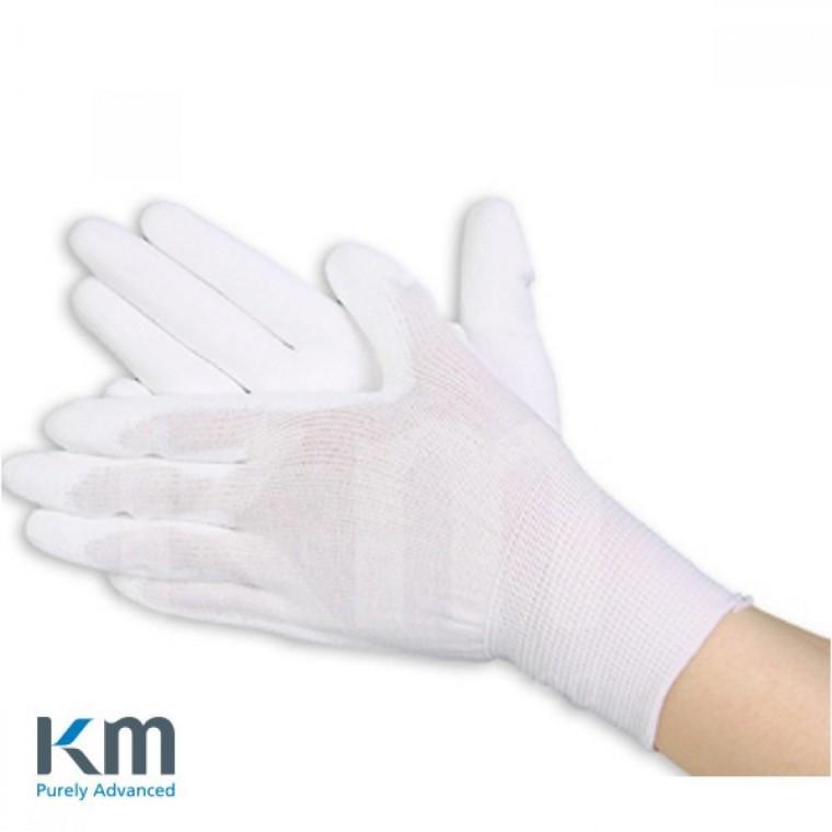 KM 크린룸 PU PALM 손바닥 코팅 나일론 장갑 10켤레입