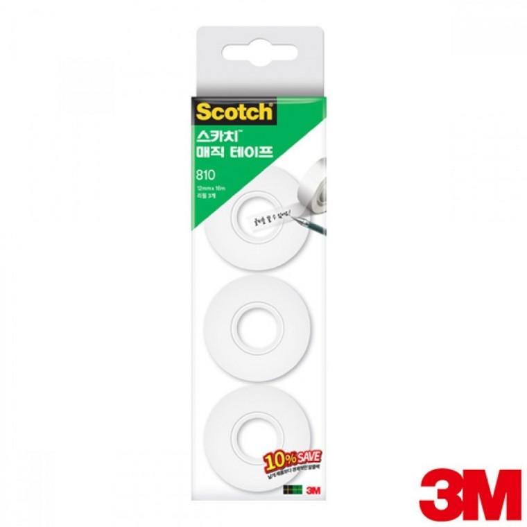 3M 스카치 매직테이프 세이빙팩 810R-3 12mm x 18m