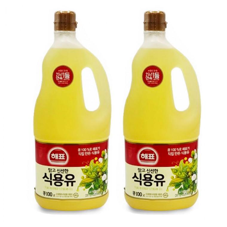 해표 콩 100% 식용유 1.9리터 2개