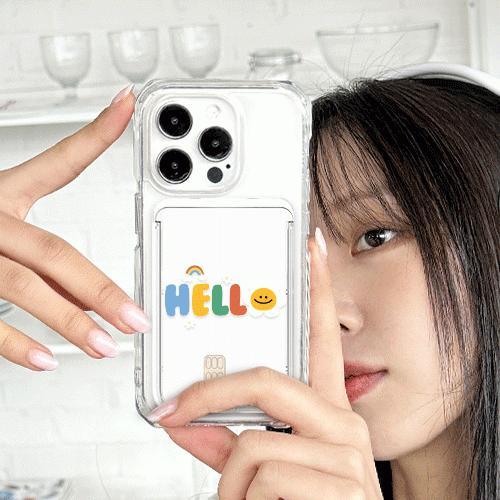 트라이코지 말랑말랑 키치 레터링 투명 맥세이프 슬라이드 카드 지갑 카드 3장 수납