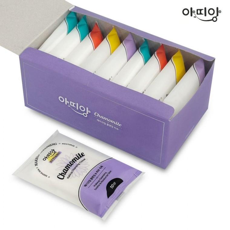 클렌징티슈 x1박스10개 아띠앙 미니 여행 휴대용