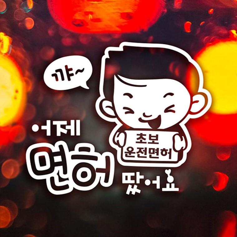 어제면허땄어요 반사시트지 자동차스티커