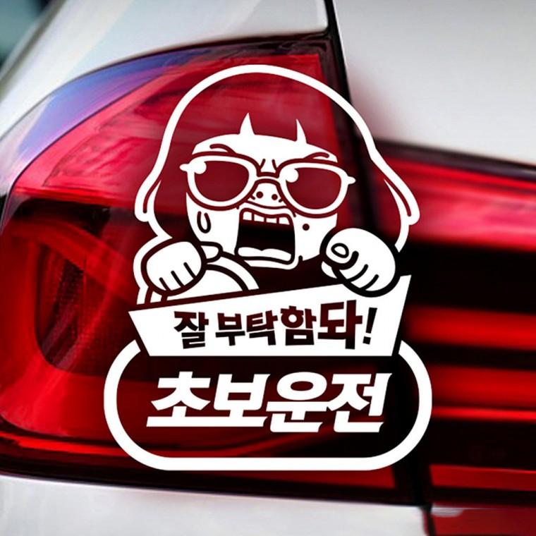 잘부탁함돠 초보운전 반사시트지 자동차스티커