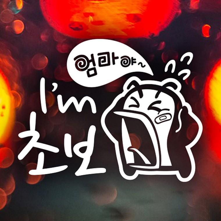 엄마야 초보 반사시트지 자동차스티커