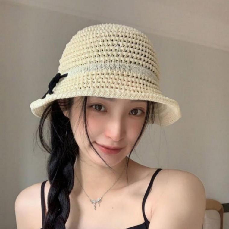 리본 벙거지 모자 여자 바캉스 피크닉 데일리