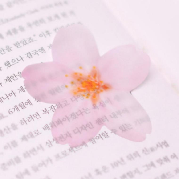 벚꽃 점착 메모지 스티커 노트 반투명 대형