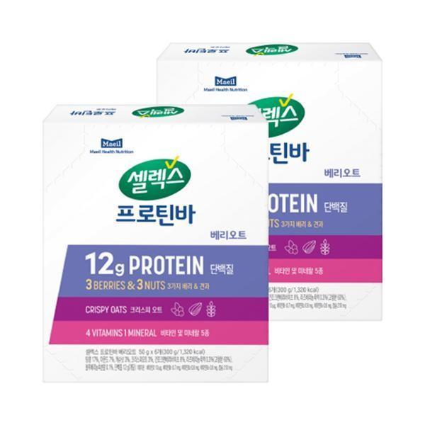 셀렉스 코어프로틴 베리오트바 50g 12개입 단백질바 프로틴스낵