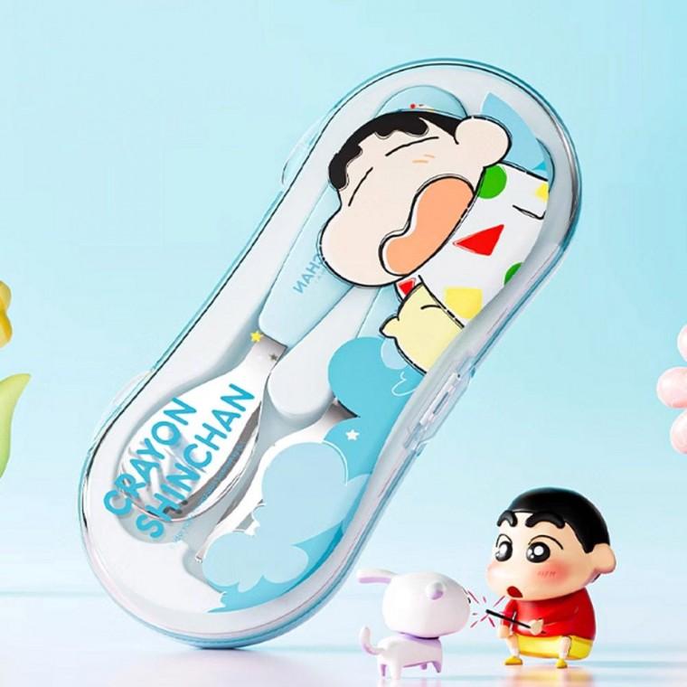 블루 짱구 스푼포크 케이스세트