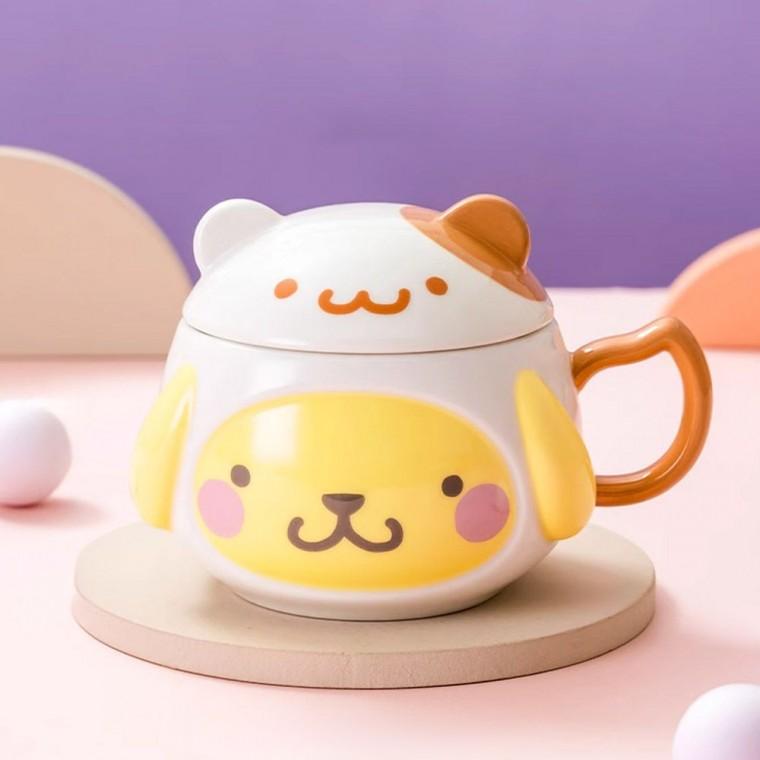 뚜껑 머그컵 440ml 폼폼푸린 프렌즈 입체