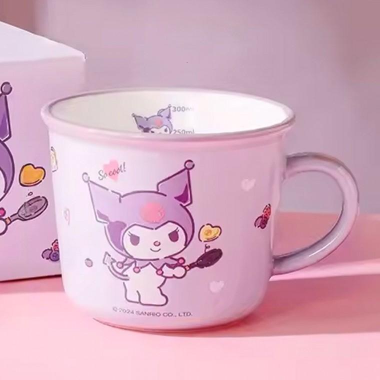 눈금 머그컵 340ml 산리오 쿠로미 투톤