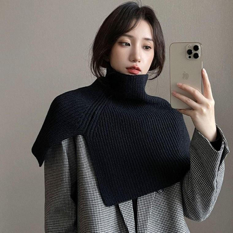 여성 숄 머플러 패셔너블한 니트 풀오버 워머 캐시미어 여자 스카프 넥워머 선물용 패션