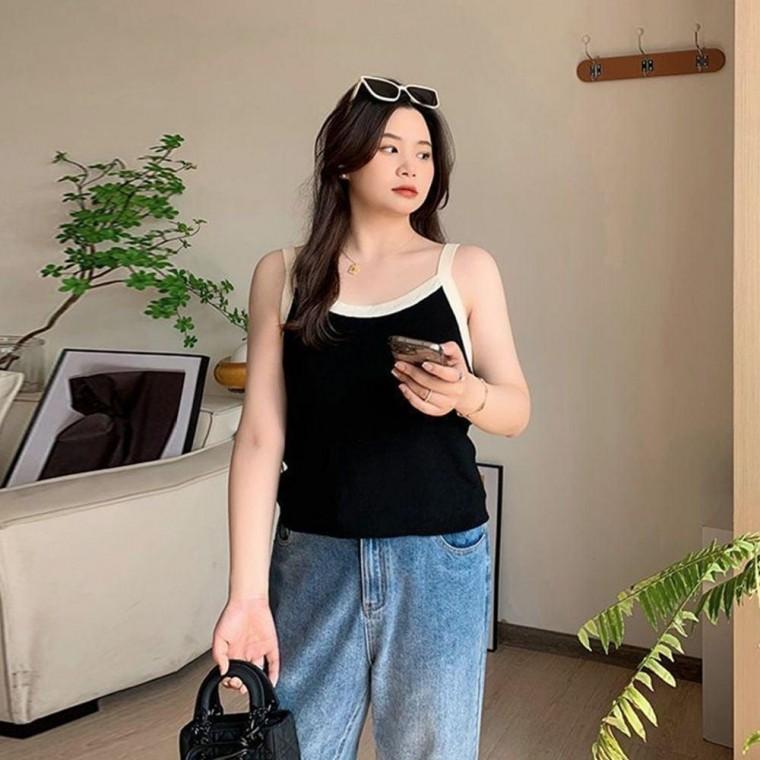 썸머 배색 나시 이너 베이직 데일리 민소매 빅사이즈 여성상의 나시탑 여자 이너탑