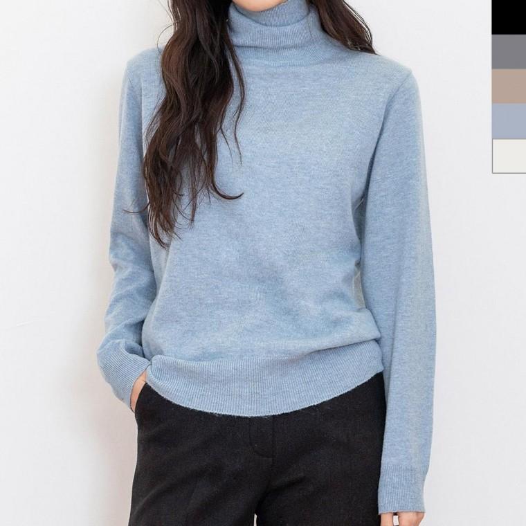 PKT 1012 여자캐시미어폴라니트티 긴팔티셔츠 나시 베이직 터틀넥 레이어드 폴라 하프넥 티셔츠 쿨제이 폴