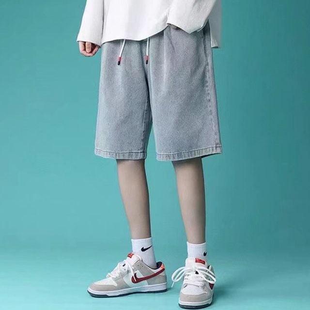 밴딩 5부 데님 반바지 팬츠 남성 2컬러 버뮤다 남자 버뮤다팬츠 남자5부