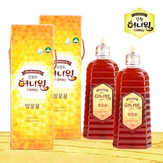 허니원 밤꽃 벌꿀 1kg(튜브) 2통