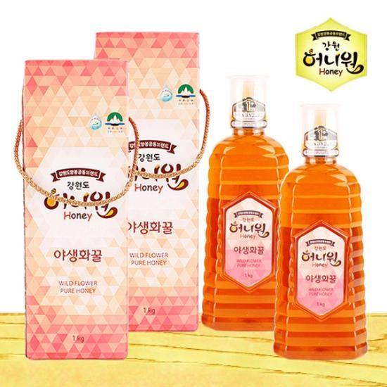 허니원 야생화(잡화)벌꿀 1kg(튜브) 2통