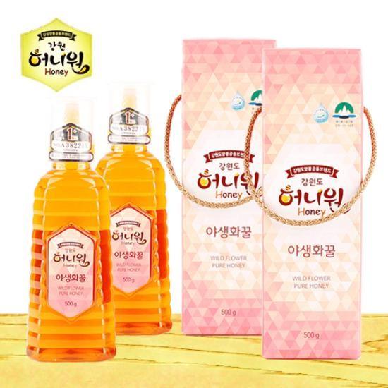 허니원 야생화(잡화)벌꿀 500g(튜브) 2통