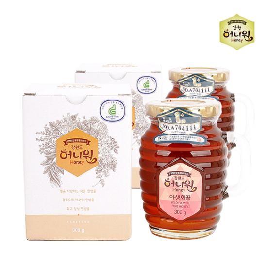 허니원 야생화(잡화) 벌꿀 핸들컵 300g 2병