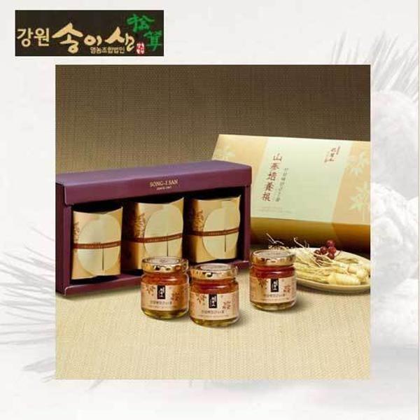 산삼배양근 꿀 세트 유리병 110g * 3