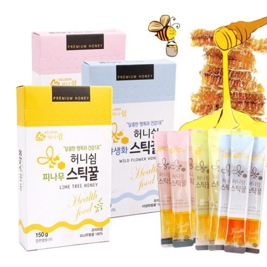 강원양봉 아카시아 야생화 피나무 스틱꿀 각1박스(박스당10스틱)