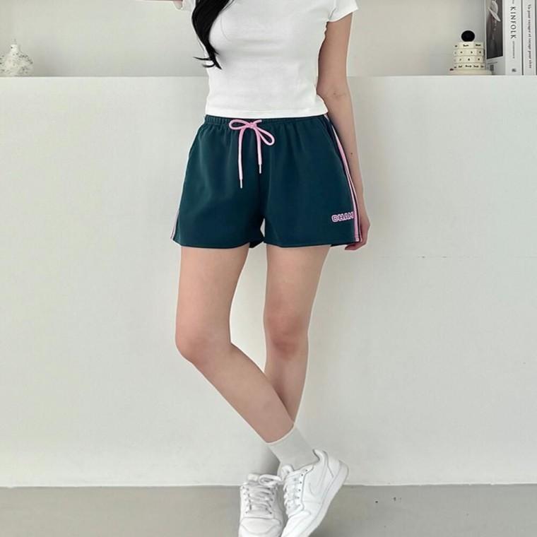 여성 여름 캐주얼 반바지 사이드투라인 허리밴딩 팬츠