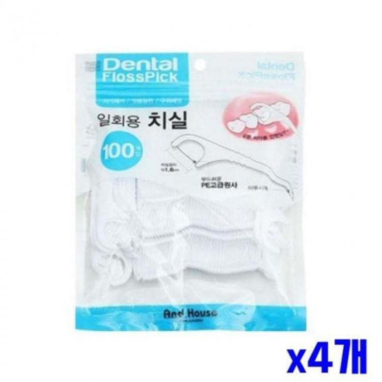 위생적인 일회용 치실 100p x4개 구강용품 구강건강