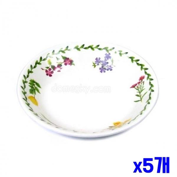 가벼운 멜라민재질 원형 그릇 17x3cm x5개 식기류