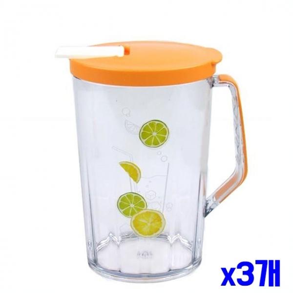 디자인 타원형 손잡이 물병 1.8L-색상랜덤 x3개