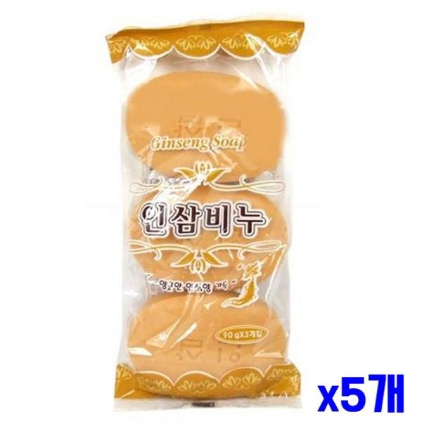 인삼향 가득 인삼세안비누 3P세트 x5개