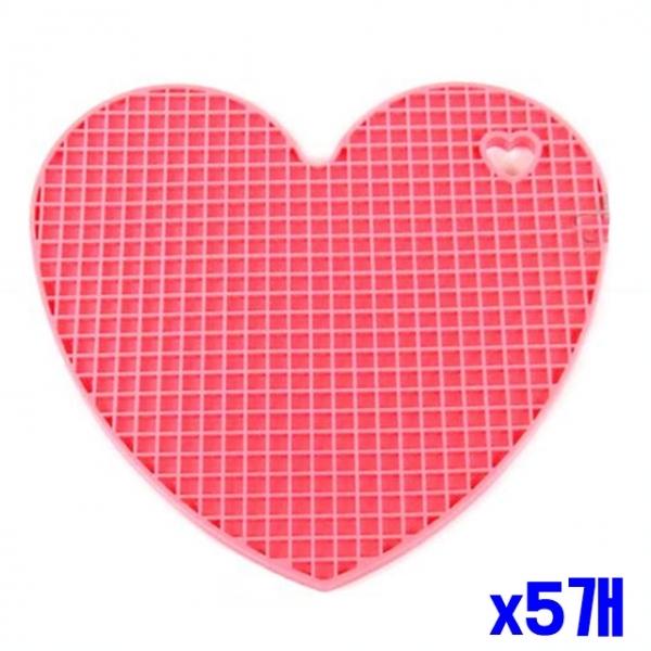 하트 실리콘 냄비받침-색상랜덤 x5개
