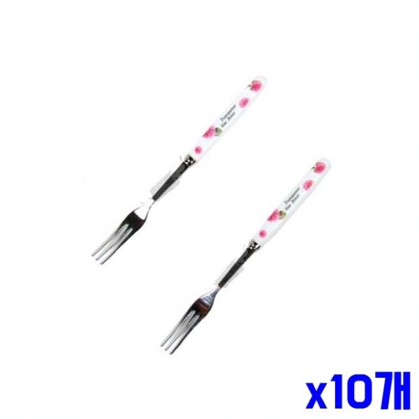 플라워 디자인 티포크 2p x10개 과일포크 손님용포크