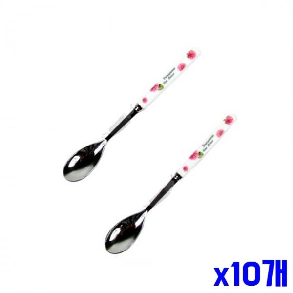 플라워 디자인 티스푼 2p x10개 과일스푼 손님용스푼