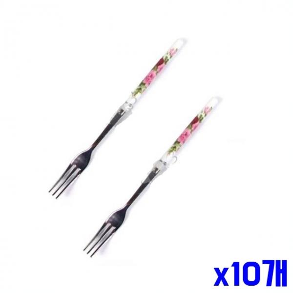 로얄 장미 손잡이 티포크 2p 14.5cm x10개 손님용포크