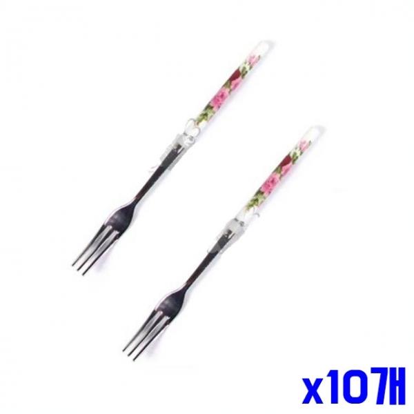 장미 손잡이 티스푼 2P 15cm x10개 과일스푼