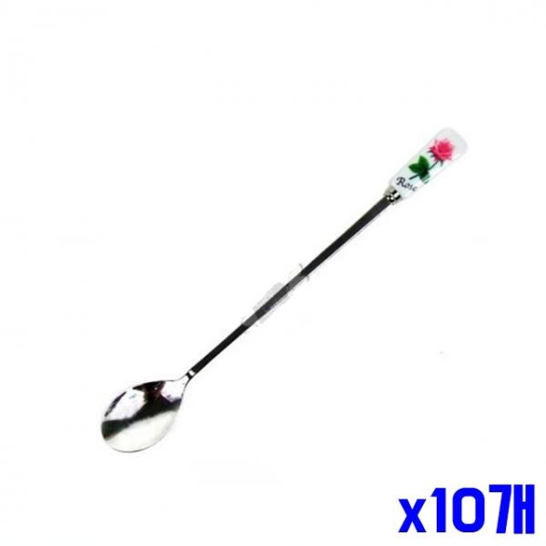 롱 티스푼 로즈장미 19.5cm x10개 디저트스푼