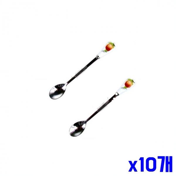 복숭아 디자인 티스푼 2P x10개 디저트스푼 과일스푼