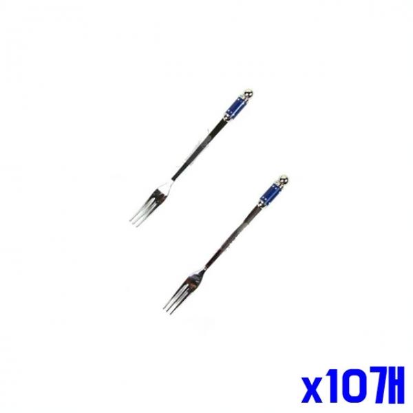 블루 스텐 티포크 2P x10개 과일포크 디저트포크