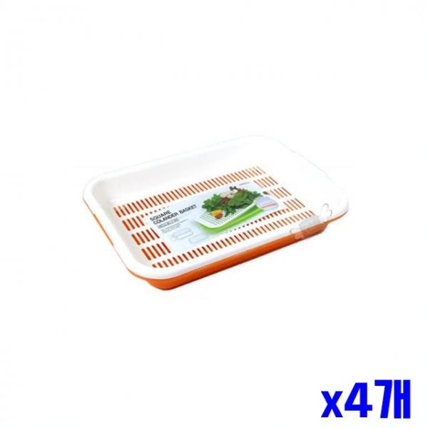 세척하기 편리한 분리형 사각 채반 소 x4개 멀티채반