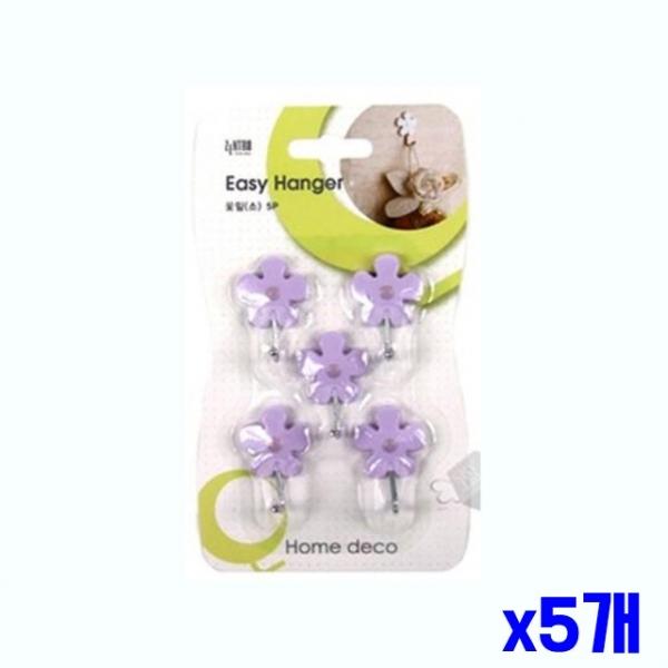 강력 접착 미니 꽃잎 행거 소 5P x5개 접착식후크 훅