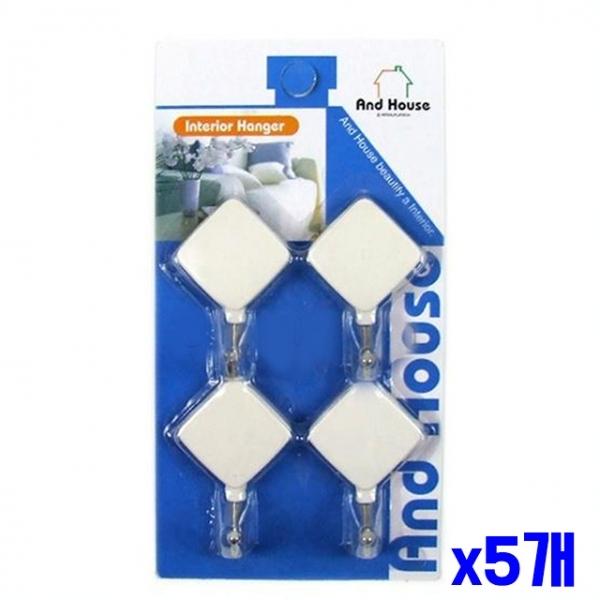 심플 화이트 마름모 벽행거 4P x5개