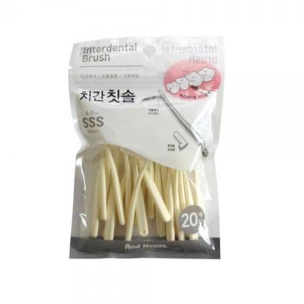 화이트 치간칫솔 L형 20p 0.7mm 임플란트칫솔